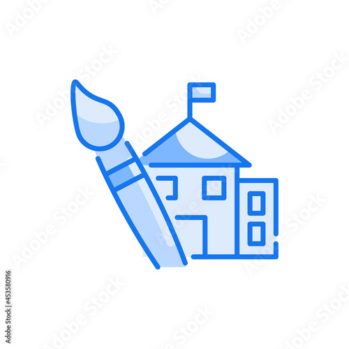 Liberal arts college vector blue colour icon style illustration. EPS 10 file photo