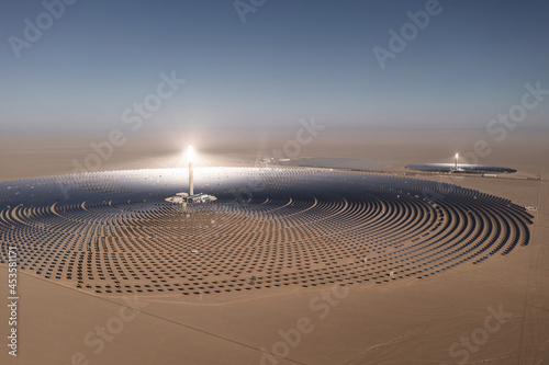 Canvas Print Photovoltaic power generation, solar Thermal Power Station in Dunhuang, China