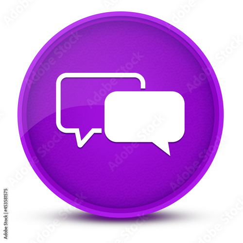 Testimonials luxurious glossy purple round button abstract