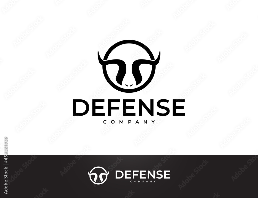 Simple black bull horn logo design Simple black bull horn logo design