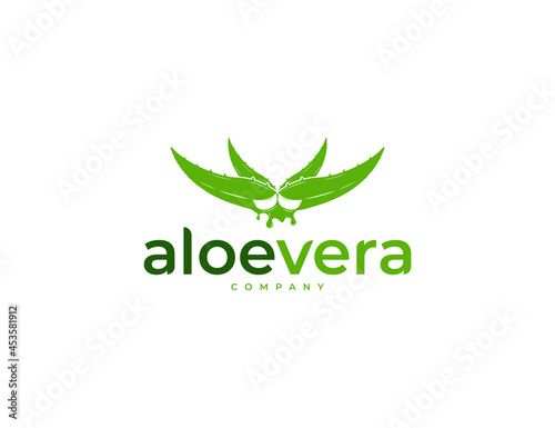 Fresh green aloe vera logo design