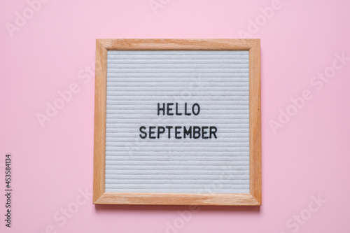 Hello September greeting concept