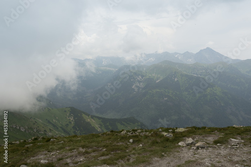 Obraz na płótnie trail to the peak of Małołączniak in the Western Tatras w salonie