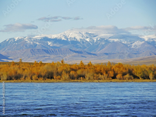 Yenisei River on the background of the Sayans
