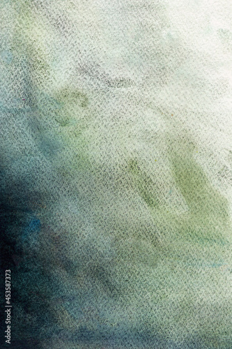 Dark green gradient grunge watercolor texture on paper background