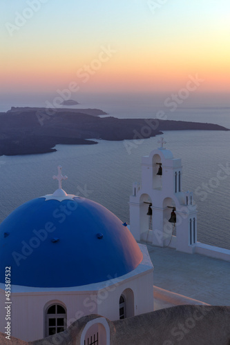 Traditional church in Oia, Santorini, Greece photo