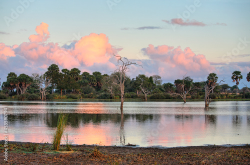 Sunset at Lake Manze, Selous Game Reserve, Tanzania photo