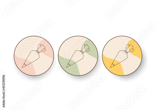 Bakery logo. Piping Cream Cake logo design. Silicone Piping Cream Cake doodle symbol.