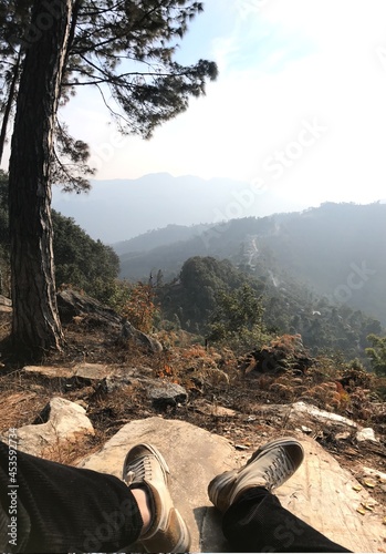 hiking in the mountains