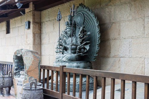 NEW TAIPEI CITY, TAIWAN - JANUARY 27, 2012:   Statues of deities at Guan Dao Guan Ying Temple