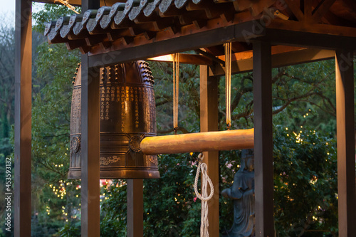 NEW TAIPEI CITY  TAIWAN - JANUARY 27  2012   Buddhist ringing bell at Guan Dao Guan Ying Temple