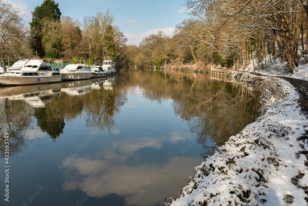 River Medway at Allington near Maidstone, Kent, England in Winter River Medway at Allington near Maidstone, Kent, England in Winter