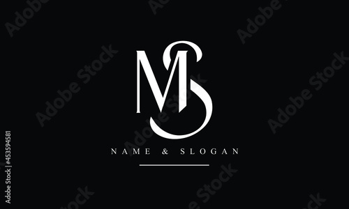 SM, MS, S, M abstract letters logo monogram