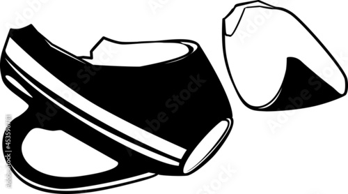 Broken cup graphic black white sketch illustration vector