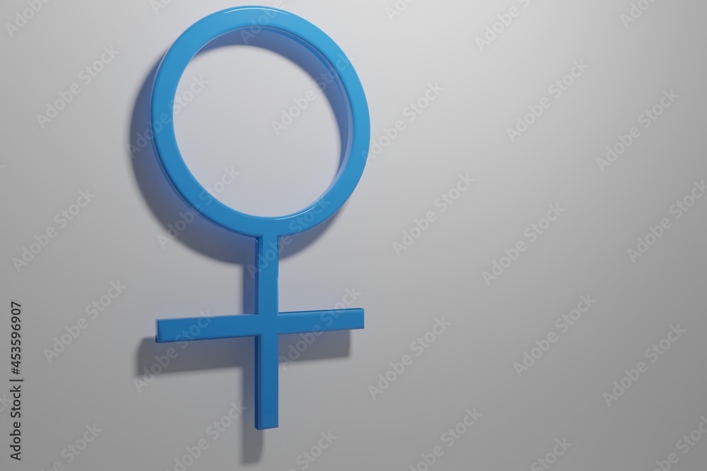 Women and female symbol. Female gender 3d icon. Blue female sex symbol. Computer generated 3D photo rendering. 3d illustration Women and female symbol. Female gender 3d icon. Blue female sex symbol. Computer generated 3D photo rendering. 3d illustration