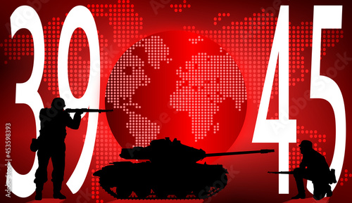 39-45 Seconde Guerre Mondiale avec Globe Terrestre