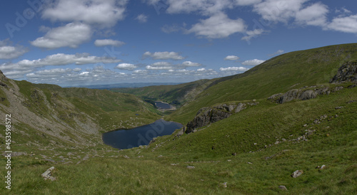 View from above Small Water reservoir overlooking Haweswater