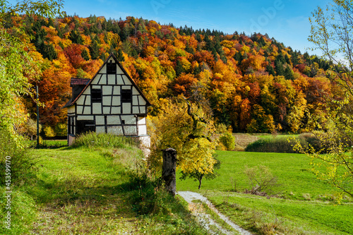 autumn landscape with a house