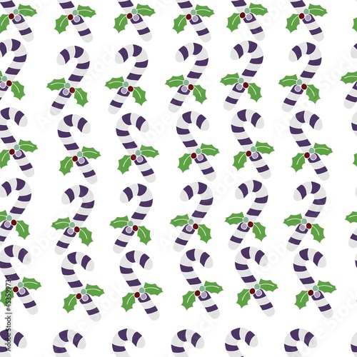 Seamless pattern christmas candy stick
