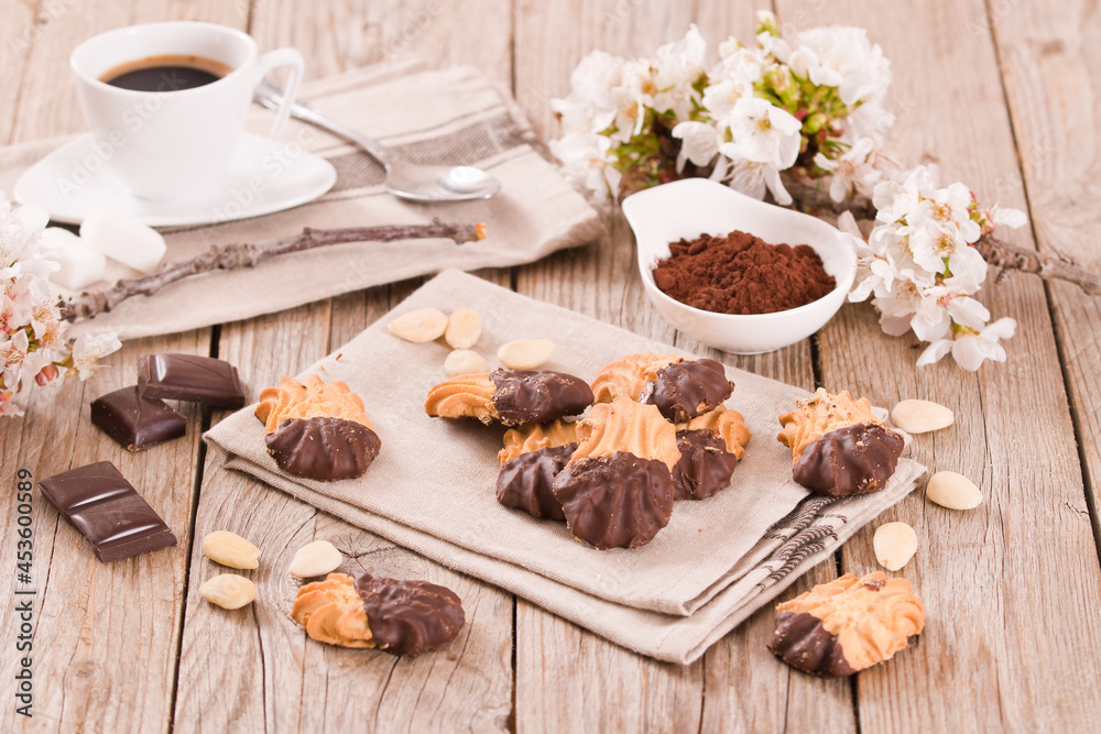 Butter cookies with chocolate. Butter cookies with chocolate.