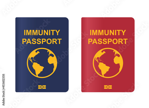 Global immunity passport. Coronavirus immune pass icon. Vector illustration isolated on white background