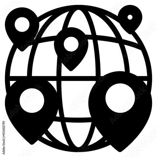 earth grid glyph icon