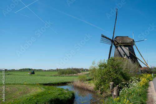 Mondrian mill along the Gein in Abcoude, Utrecht province, The Netherlands photo