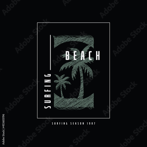 Vector illustration of letter graphic. Surfing, perfect for designing t-shirts, shirts, hoodies etc. 