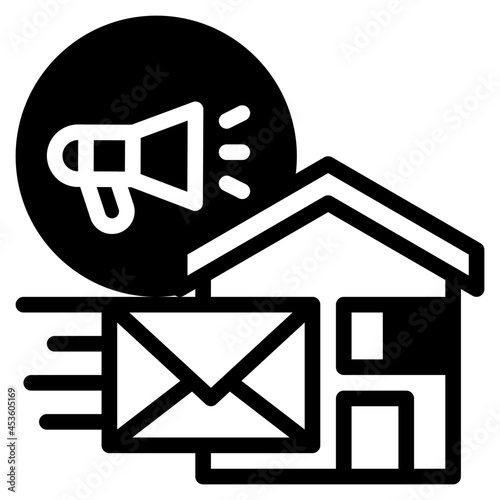 direct marketing glyph icon