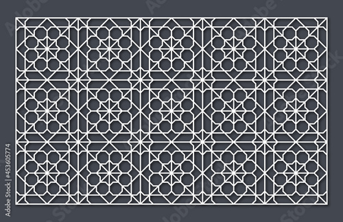 Laser Cutting Template. Decorative Lattice. Middle Eastern Geometric Pattern.