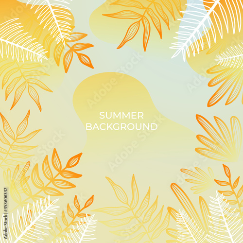 Wallpaper Mural Abstract beige foliage boho creative universal artistic hand drawn minimal floral templates. Good for colorful poster, card, invitation, flyer, cover, banner, placard, brochure and summer background. Torontodigital.ca