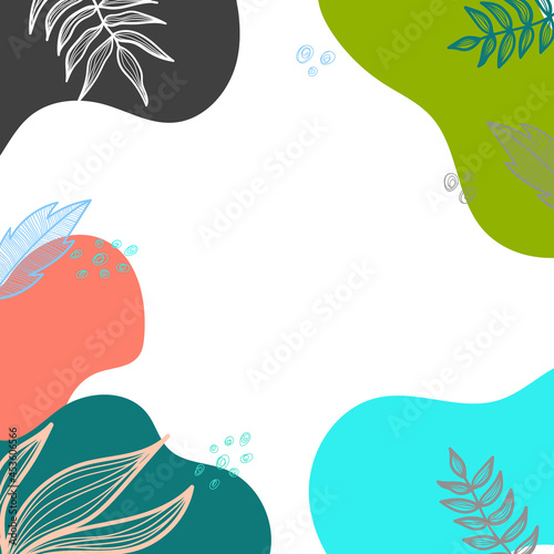 Abstract creative universal artistic hand drawn minimal floral templates. Good for colorful poster  card  invitation  flyer  cover  banner  placard  brochure and summer background.