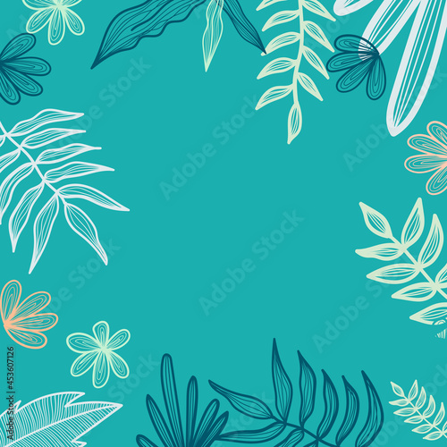 Abstract creative universal artistic hand drawn minimal floral templates. Good for colorful poster, card, invitation, flyer, cover, banner, placard, brochure and summer background.