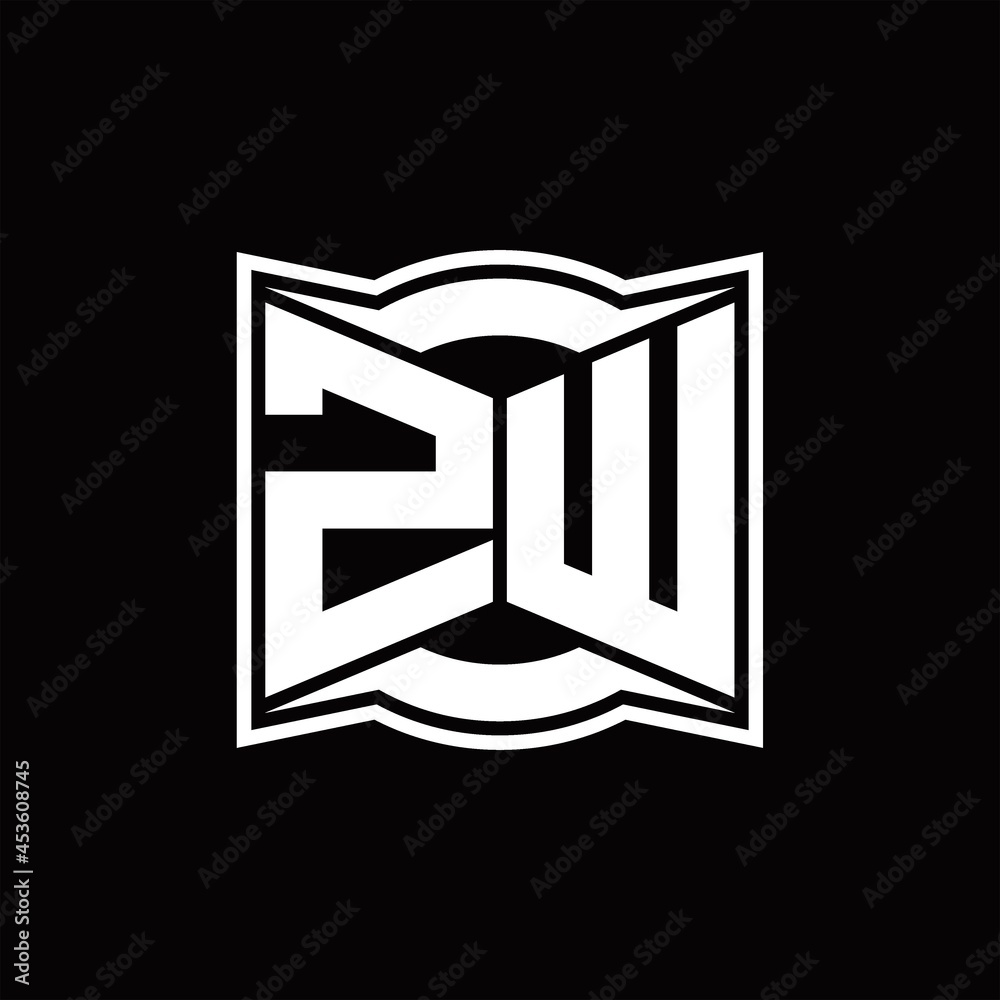 ZW Logo monogram with abstract shape design template ZW Logo monogram with abstract shape design template