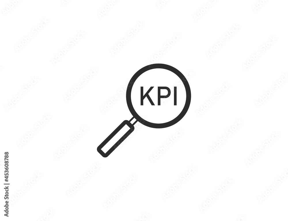 Analysis, magnifying glass, kpi icon. Vector illustration. Flat design. Analysis, magnifying glass, kpi icon. Vector illustration. Flat design.