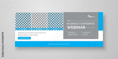 Digital business webinar banner template Premium Vector