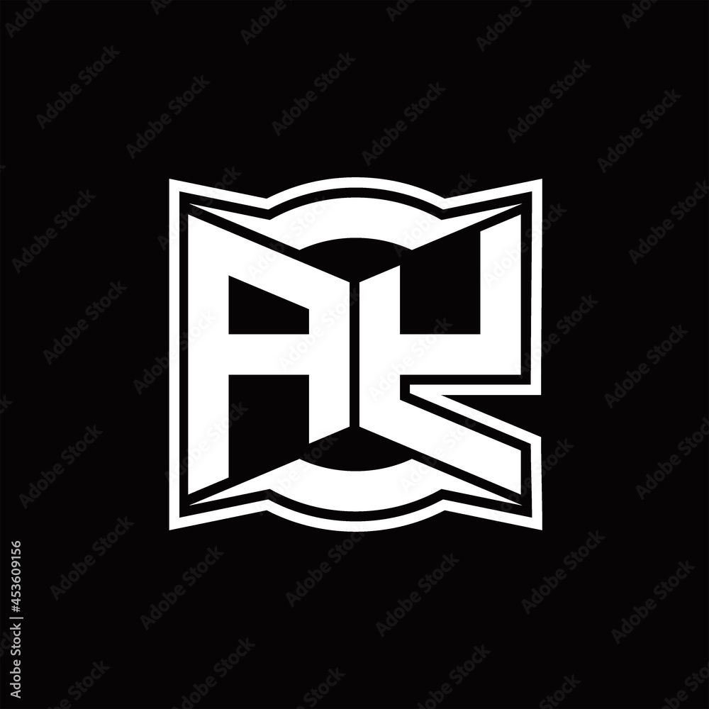AY Logo monogram with abstract shape design template