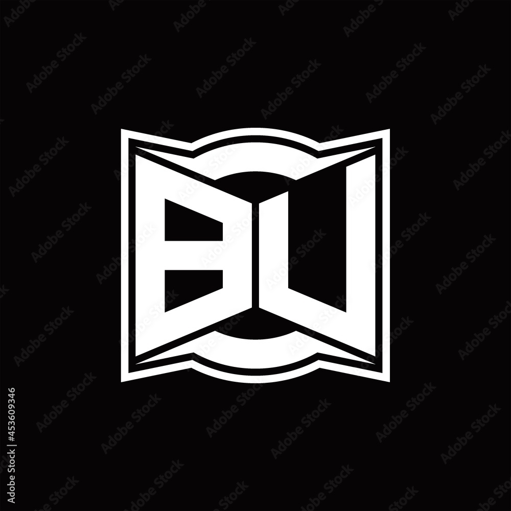 BU Logo monogram with abstract shape design template BU Logo monogram with abstract shape design template