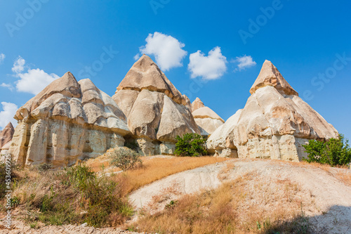 Stone formations in Love valley and mountains Cappadocia, Turkey