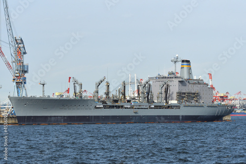 United States Navy USNS Rappahannock (T-AO-204), Henry J. Kaiser-class underway replenishment oiler at berth.