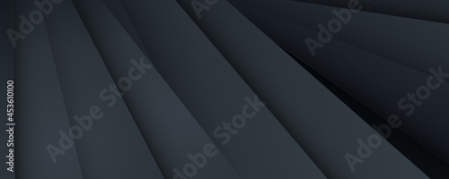 Modern simple 3D black banner background. Vector abstract graphic design banner pattern background template.