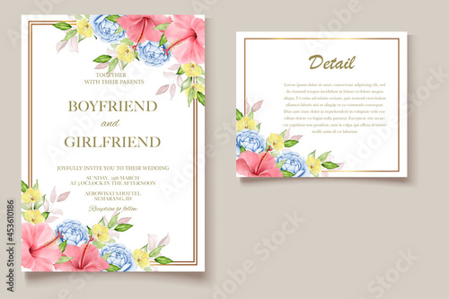 Elegant floral template wedding card