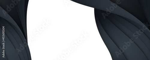 Modern simple 3D black banner background. Vector abstract graphic design banner pattern background template.