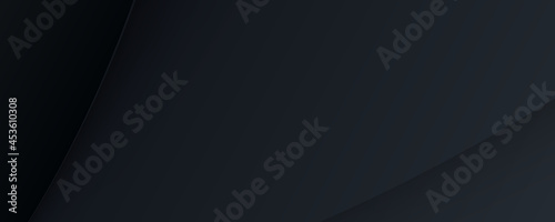 Modern simple 3D black banner background. Vector abstract graphic design banner pattern background template.