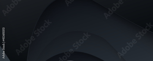 Modern simple 3D black banner background. Vector abstract graphic design banner pattern background template.