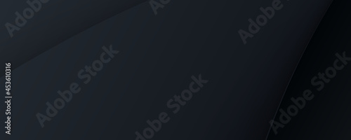 Modern simple 3D black banner background. Vector abstract graphic design banner pattern background template.