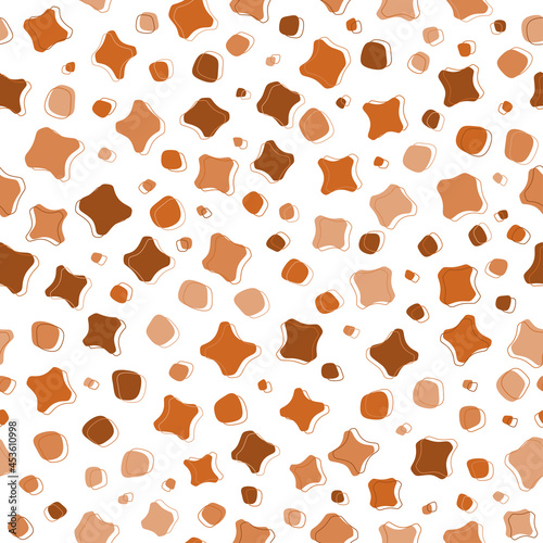 Abstract brown organic shape seamless pattern background