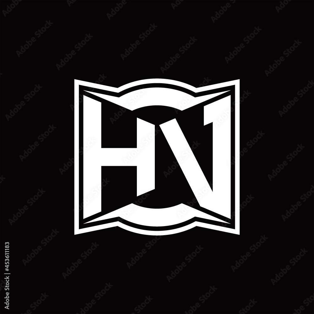 HV Logo monogram with abstract shape design template HV Logo monogram with abstract shape design template