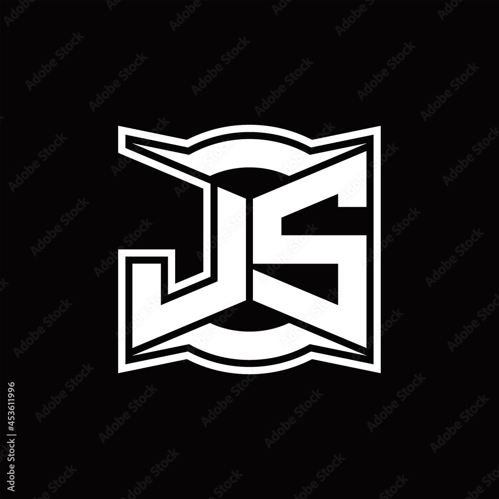 JS Logo monogram with abstract shape design template JS Logo monogram with abstract shape design template