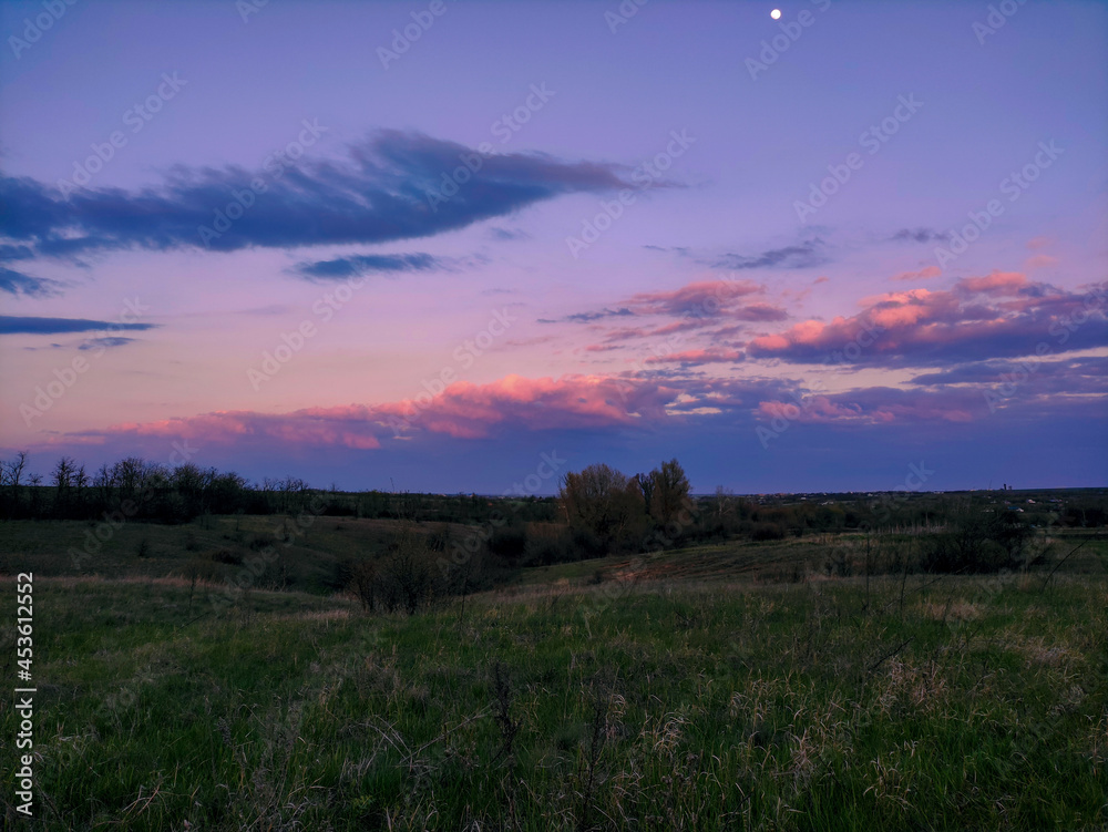 sunset in the mountains